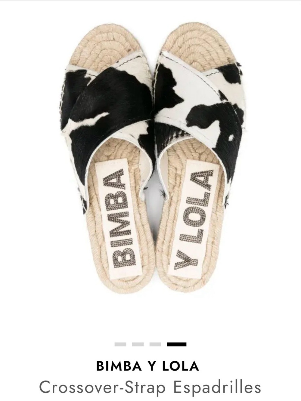 BIMBA Y LOLA Black & White Crossover Espadrille Slides
